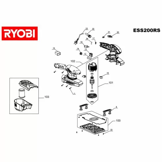 Ryobi ESS200RS Spare Parts List Type: 5133000533